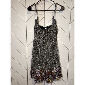 BP Nordstroms Women’s Small Floral Spaghetti Strap Babydoll Tiered Mini Dress